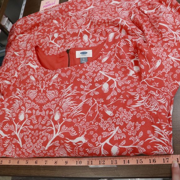 Old Navy Shift Dress Womens S Red Bloomcore Boho Preppy Classic Modern Feminine - Picture 13 of 16